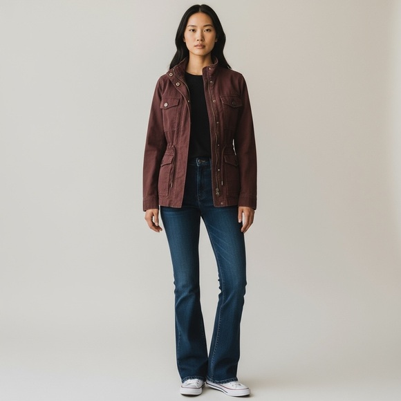 Lucky Brand Cotton Utility Canvas Field Military Denim Jacket Size Small - Picture 3 of 12